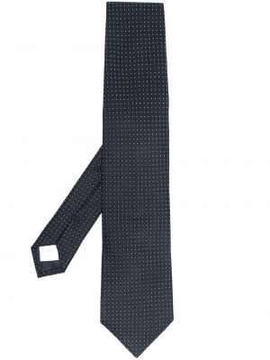 Taškuotas šilkinis kaklaraištis D4.0 mėlyna