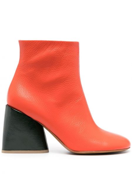 Кожени обувки до глезена Angelo Figus оранжево