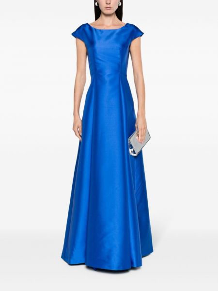 Satynowa sukienka wieczorowa Blanca Vita niebieska
