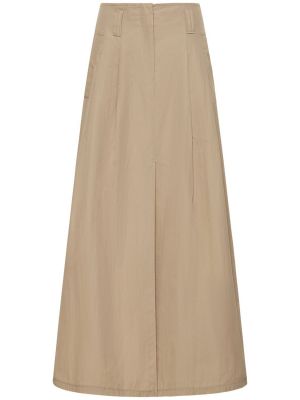 Bavlnená dlhá sukňa Brunello Cucinelli béžová