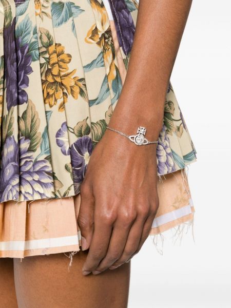 Bracelet à imprimé en cristal Vivienne Westwood argenté