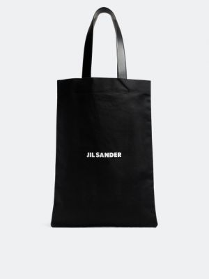 Большая сумка без каблука Jil Sander черная