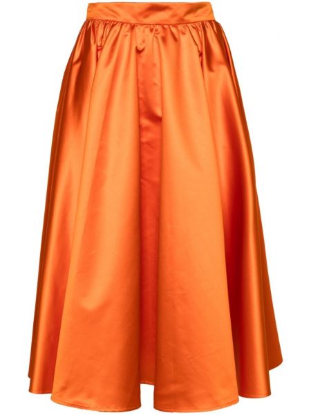 Σατέν midi φούστα Patou πορτοκαλί