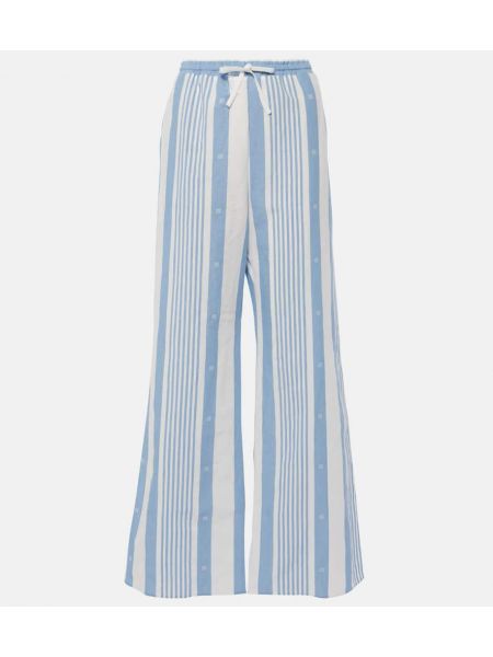 Prugaste pamučne lanene hlače Givenchy