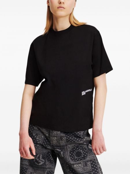 Koszulka z nadrukiem Karl Lagerfeld Jeans czarna