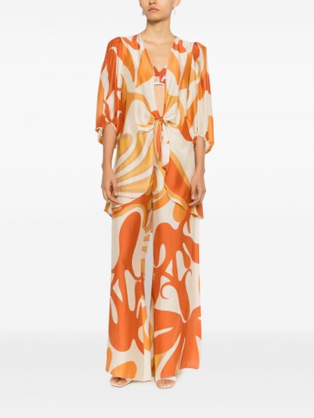 Bluse mit print Adriana Degreas orange