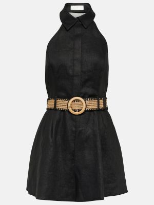 Λινή ολόσωμη φόρμα Zimmermann μαύρο