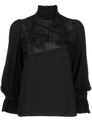 Bluza s cvetličnim vzorcem Shiatzy Chen črna