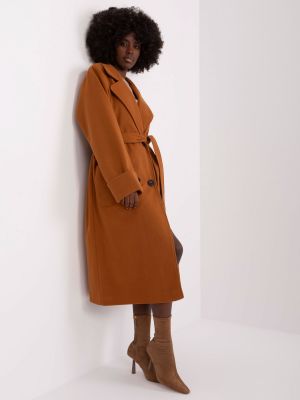 Kabát s knoflíky Fashionhunters hnědý