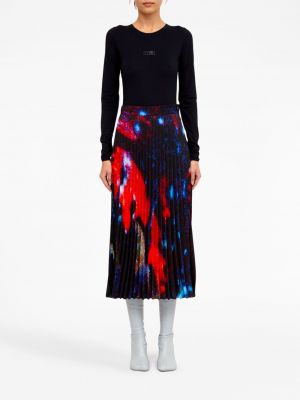 Plisované sukně s potiskem s abstraktním vzorem Mm6 Maison Margiela černé