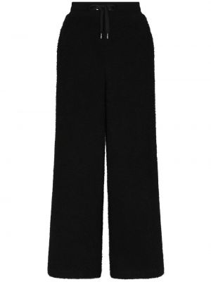 Pantaloni din fleece cu croială lejeră Dolce & Gabbana negru
