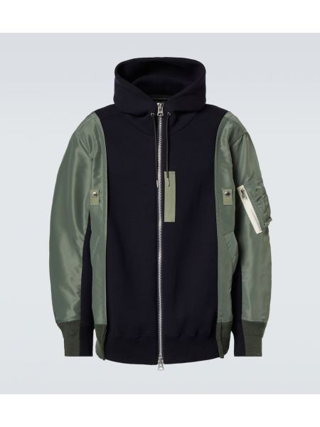 Bomull hoodie Sacai blå