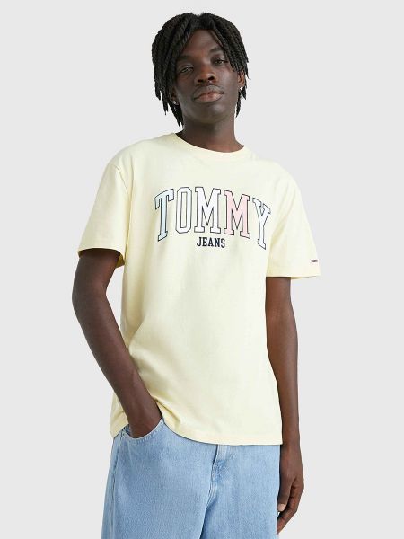 Camiseta con estampado manga corta Tommy Jeans amarillo