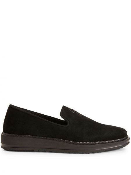 Pantofi loafer din piele de căprioară Giuseppe Zanotti negru