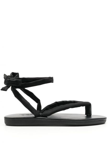 Čipkované šnurovacie sandále Ancient Greek Sandals čierna