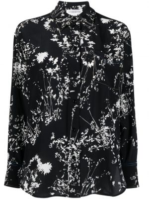 Raštuota gėlėta šilkinė marškiniai Victoria Beckham