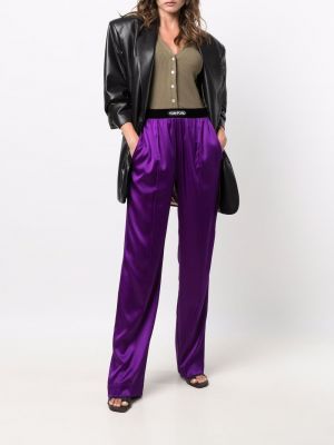 Rovné kalhoty Tom Ford fialové