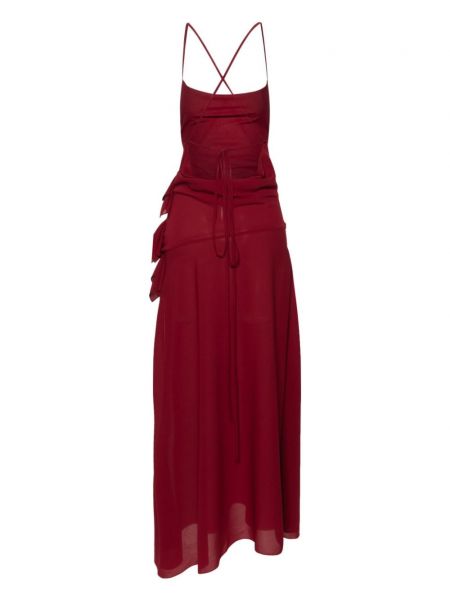 Sukienka midi z krepy Rxquette czerwona