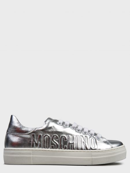 Серебряные кеды Moschino