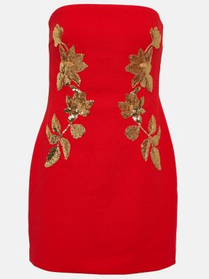 Mini robe à paillettes en crêpe Rebecca Vallance rouge