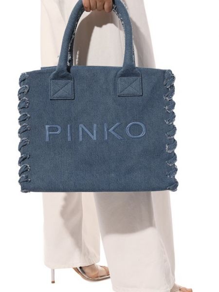Сумка шоппер Pinko голубая