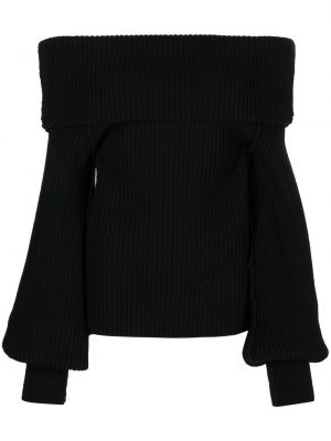 Bavlněné dlouhý svetr s dlouhými rukávy Rebecca Vallance - černá