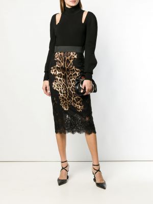 Raštuotas pieštuko formos sijonas leopardinis Dolce & Gabbana
