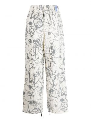 Rovné kalhoty s potiskem s abstraktním vzorem Mcq bílé