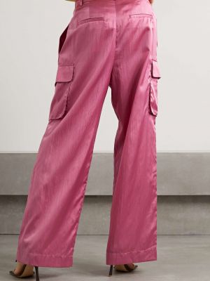 TIBI широкие брюки карго Stella из жатого атласа розовый