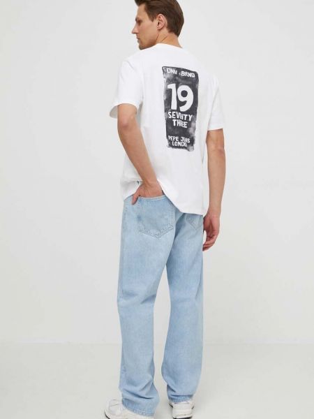 Bombažna majica Pepe Jeans bež