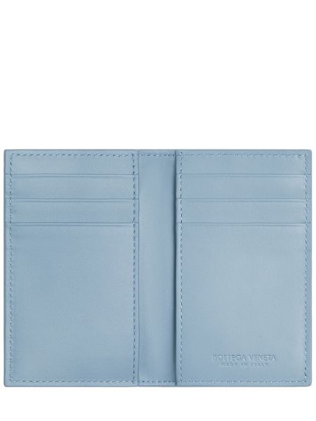 Kožená peněženka Bottega Veneta modrá