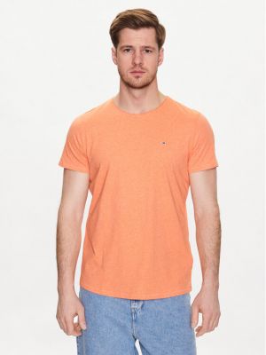 Тениска slim Tommy Jeans оранжево