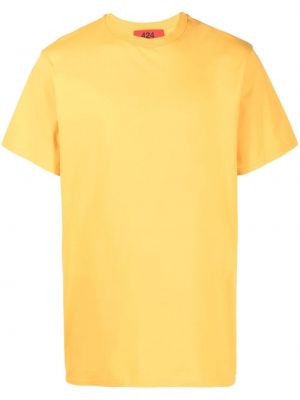 T-shirt mit stickerei aus baumwoll 424 gelb