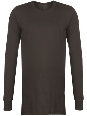 Camiseta de manga larga slim fit manga larga Rick Owens marrón