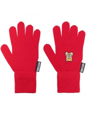 Pletené rukavice Moschino červená