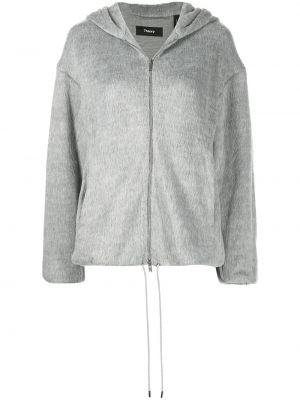 Oversize hoodie mit reißverschluss Theory grau