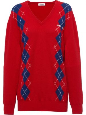 Sweter z kaszmiru Miu Miu czerwony