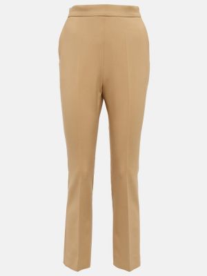 Pantalones rectos de lana Max Mara beige