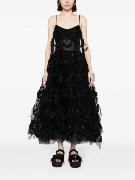 Drapované midi šaty Simone Rocha černé