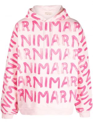 Kapučdžemperis ar apdruku Marni rozā