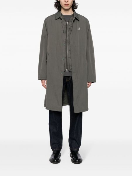 Trench brodé Fred Perry gris