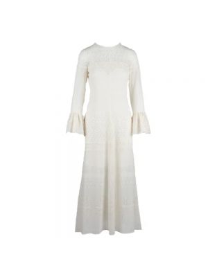 Jedwabna sukienka Saint Laurent Vintage biała