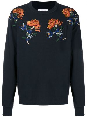 Rund hals floral sweatshirt Sacai svart