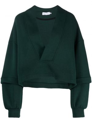 Sweatshirt aus baumwoll mit v-ausschnitt Ioana Ciolacu grün
