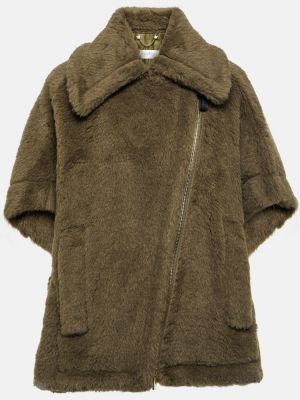 Poncho in lana d'alpaca Max Mara verde