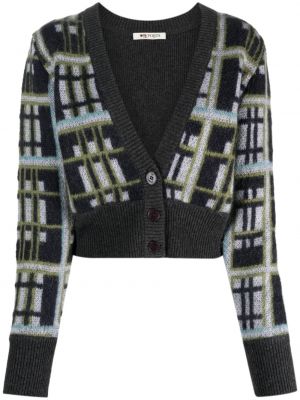 Cardigan en laine à carreaux Ports 1961 gris