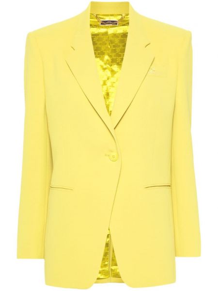 Krepp blazer mit stickerei Elisabetta Franchi gelb