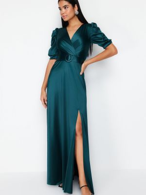 Megztas vakarinė suknelė Trendyol žalia
