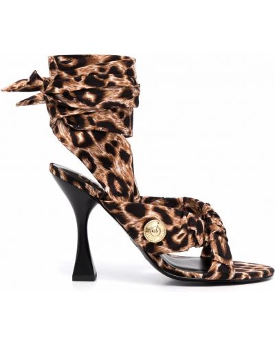 Leopard trykt sandaler med reim Versace Jeans Couture brun