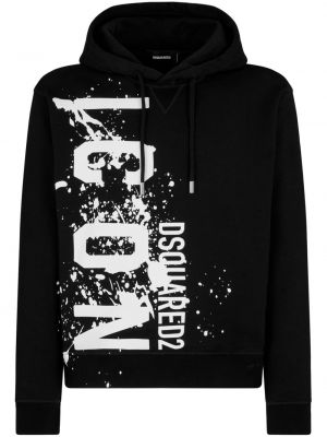 Pamučna hoodie s kapuljačom s printom Dsquared2